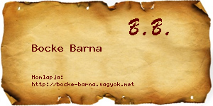 Bocke Barna névjegykártya